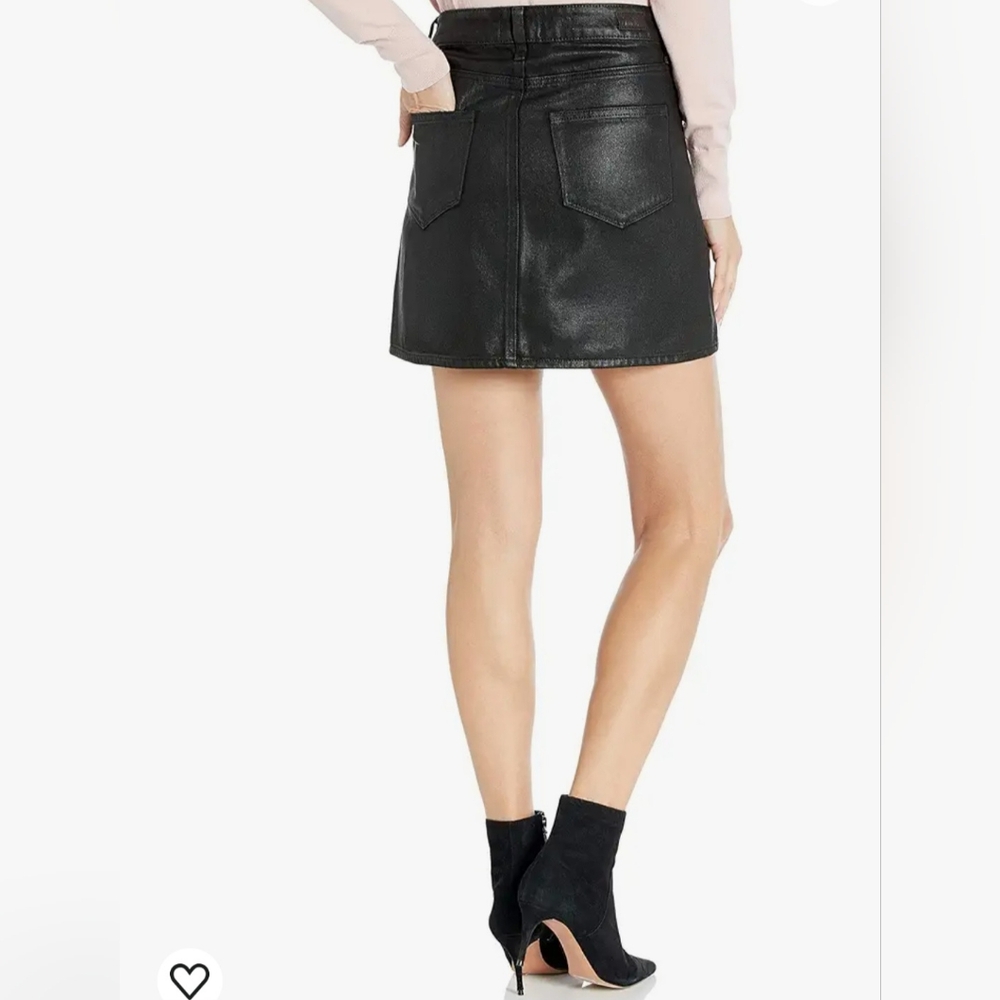 Paige Women's Aideen Mini Skirt Size 24 Black Onyx‎ coating NWT - Picture 2 of 13